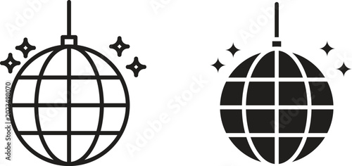Mirror ball icon for social media, app, and web design. Vector illustration.