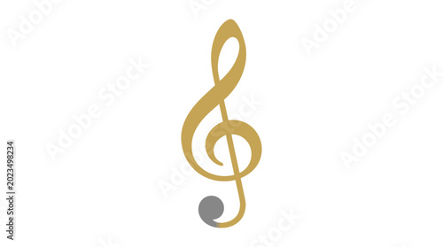 Seamless pattern of scattered gray and gold musical notes and symbols