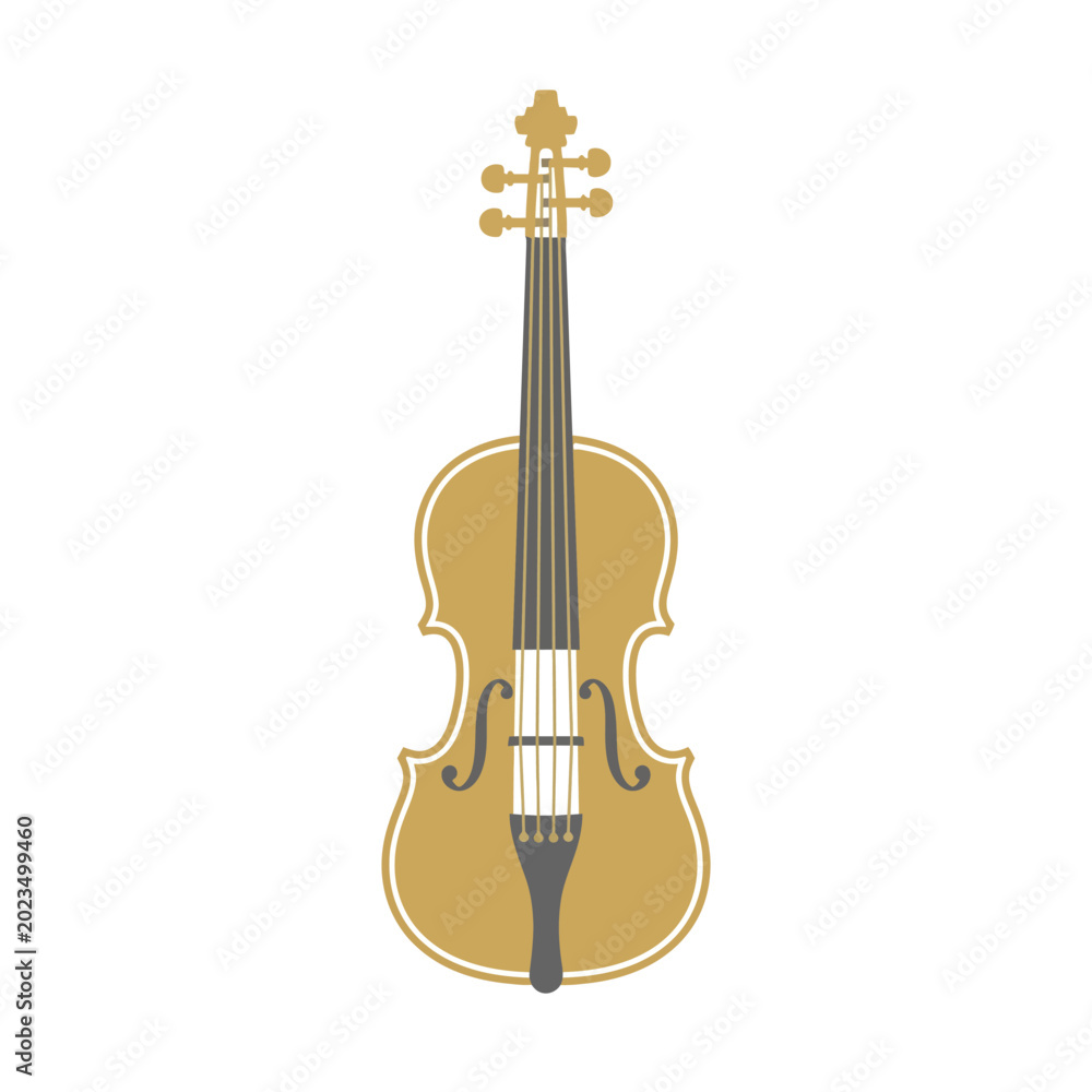 Fototapeta premium Violin icon with clean minimalist shape