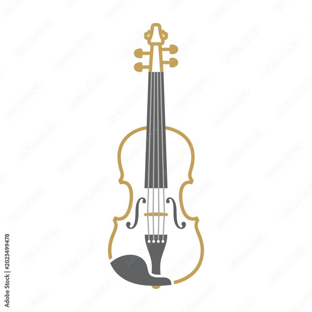 Fototapeta premium Violin icon with clean minimalist shape
