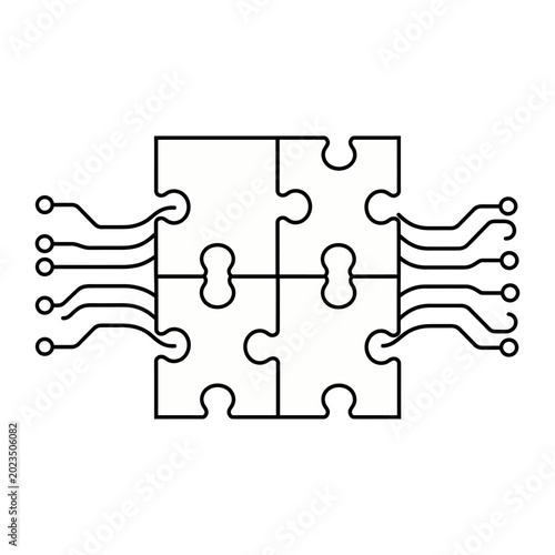Puzzle piece maze brain teaser game flat design vector