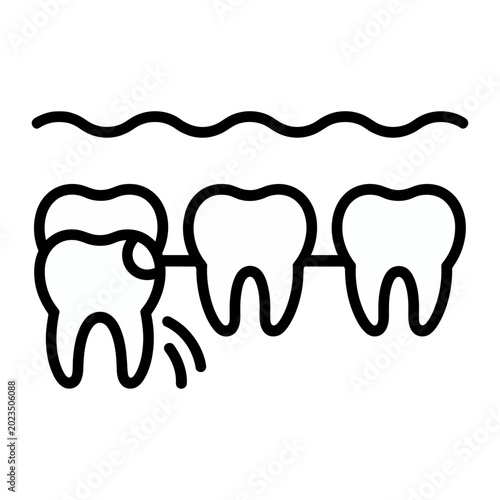 Dental care teeth with toothbrush and floss flat design vector