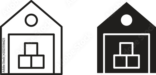 Tableau sur toile Warehouse icon for social media, app, and web design
