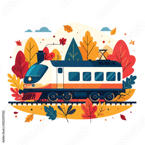 Photos Train on the railway track moving.