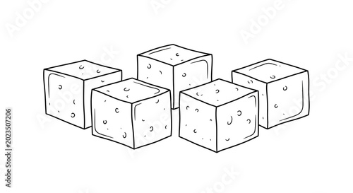 Foto Hand Drawn Sugar Cubes Illustration