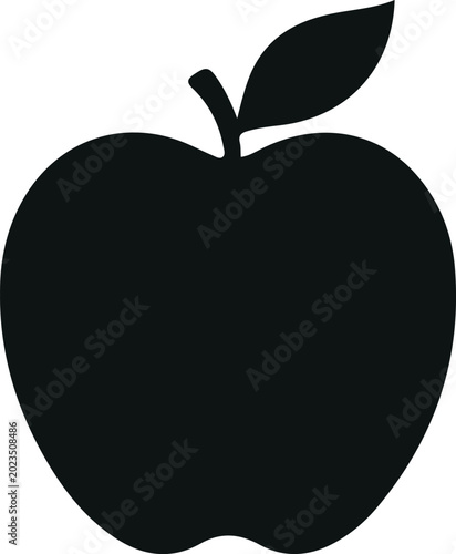 Minimalist Black Apple Silhouette Icon