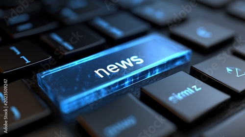 News technology concept - News button on keyboard. 3d illustration