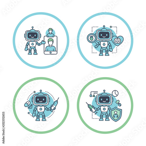 AI Telemedicine Assistant Icons