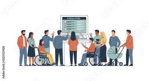 Foto Diverse group of people with disabilities.