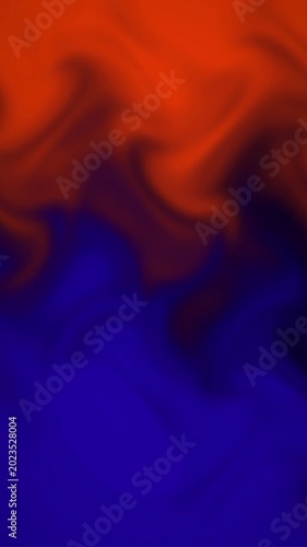 Gradients of fiery orange and deep red blend with blue smoke textures in an abstract fluid motion background  for vertical mobile content