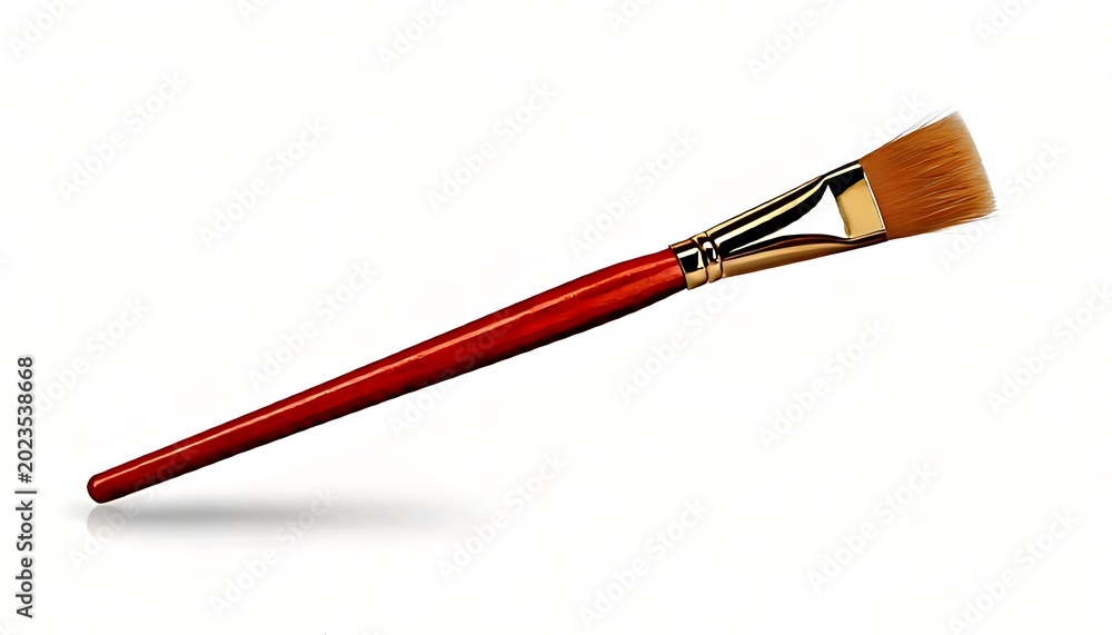 Fototapeta premium A paint brush in isolation against a white backdrop