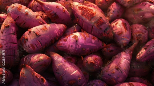 Fresh yams piled together showcasing vibrant colors and textures for culinary inspiration