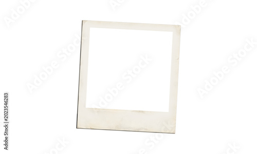 Tableau sur toile Single vintage blank photo frame polaroid style isolated on transparent background mock