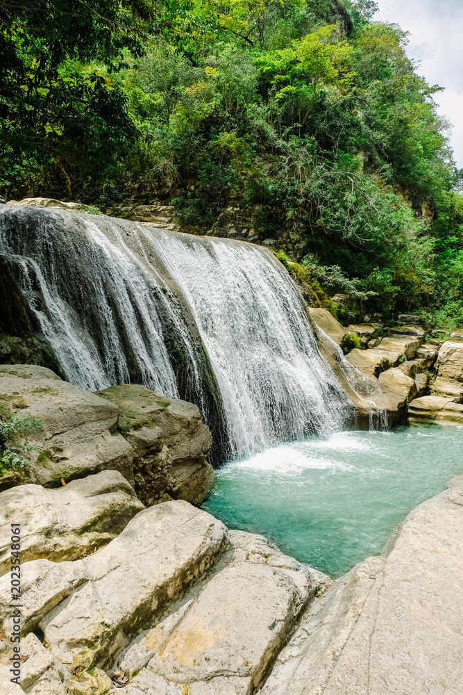 Fototapeta premium Tanggedu Waterfall Grand Canyon of East Sumba Twin Cascades and Turquoise River