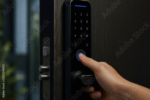 Futuristic Fingerprint Door Lock Access in Smart Home