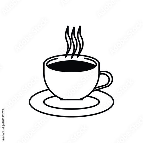 Cup of coffee or tea outline illustration