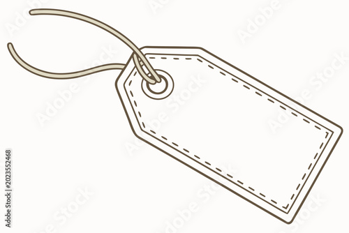 A blank tag with a string attached to it for labeling purposes easily