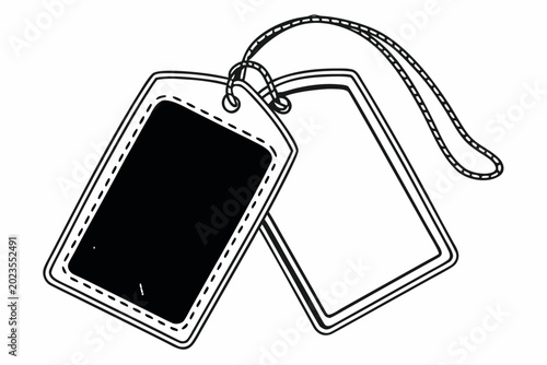 Two blank tags with strings for labeling and identification purposes easily