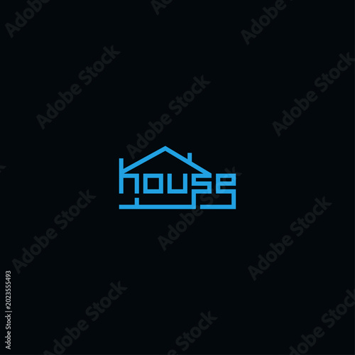 Foto House building text, construction company logo.
