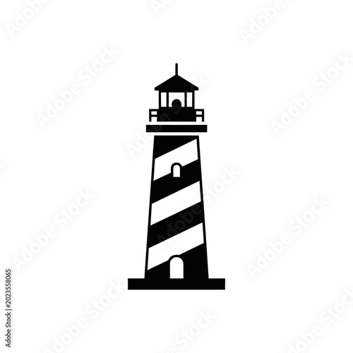 Schilderij op canvas Lighthouse stands as a nautical beacon of safety and guidance for ships navigating through treacherous coastal waters