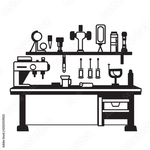 workshop equipment on the table