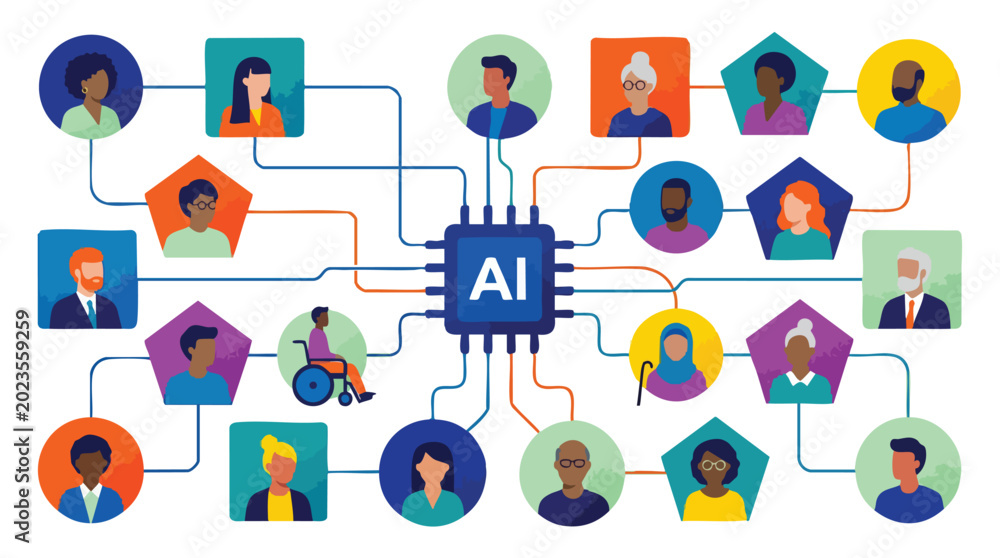 Fototapeta premium Scalable Enterprise AI Solutions Empowering a Diverse Global Talent Network for Digital Transformation