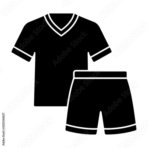 Black sports jersey and shorts set flat design vector for teamwear and activewear
