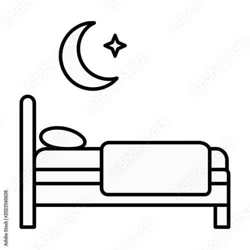 Crescent moon and star bedtime flat design vector for kids room decor
