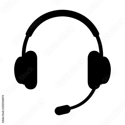 Modern black wireless headset background vector