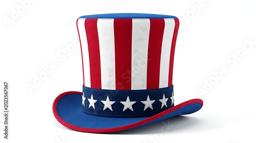 Traditional uncle sam style patriotic hat with stars and stripes patriotic american celebration accessory national independence clothing