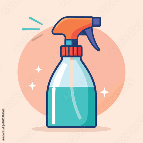 Bild auf Leinwand Cleaning spray bottle with liquid 1.