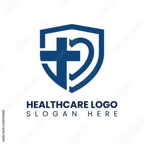 Modern Medical Healthcare Logo Design with Abstract Cross