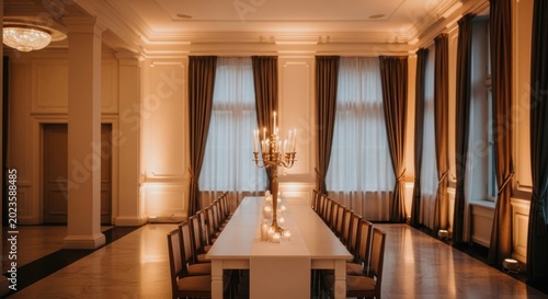Elegant dining room set for a candlelight dinner