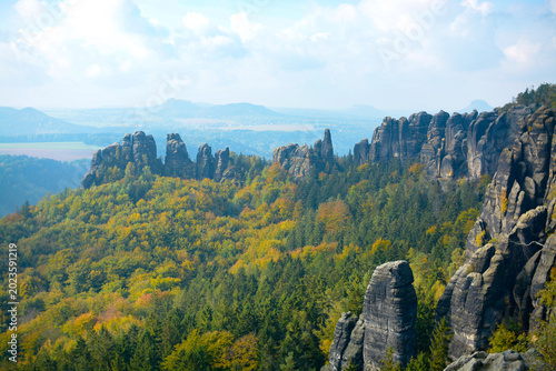 Billede på lærred Schrammsteine Sächsische Schweiz
