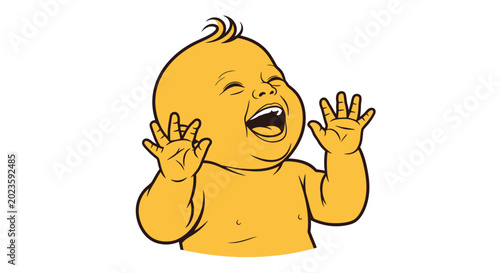 Canvas-taulu Crying Baby Cartoon Character Illustration.
