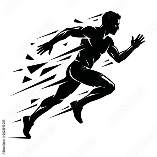 Billede på lærred a man running fast in motion.