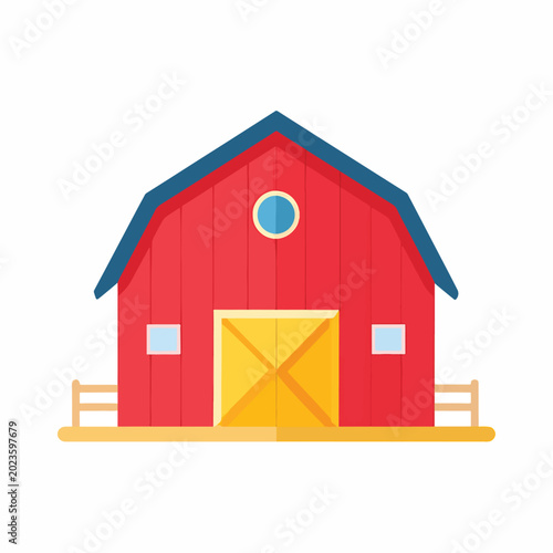 Cuadro en lienzo Red Barn Farmhouse Rural Building 1.