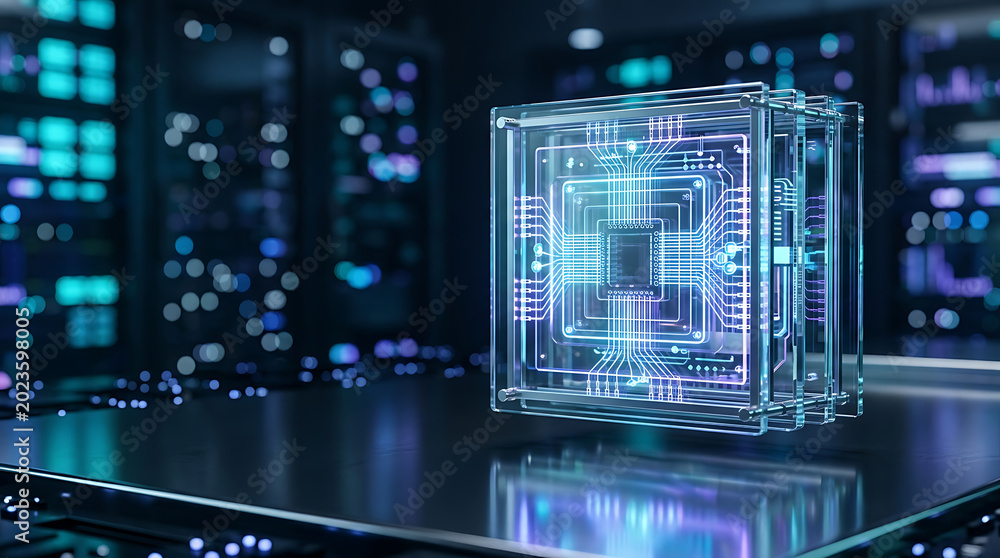 Fototapeta premium Glowing fiber optic network background representing global digital communication and data technology