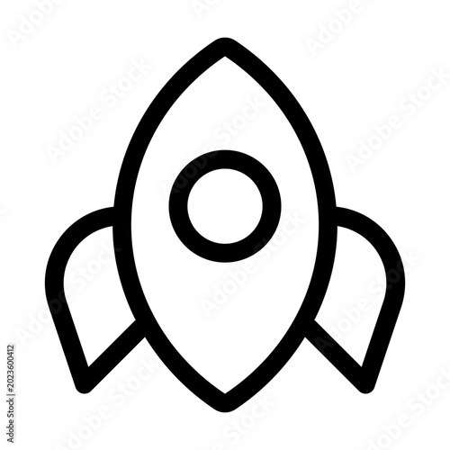 Rocket Outline icon for Startup Growth and Launching