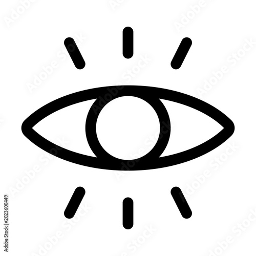 Vision Outline icon for Digital Interface and Visibility