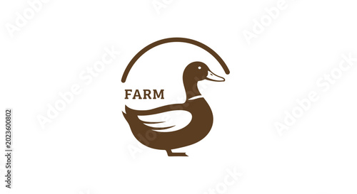 Bild auf Leinwand Brown Duck Farm Animal Logo Design.