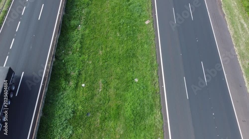 Anhanguera Highway, a view of the Anhanguera Highway in Brazil as seen by a drone on a Sunday morning. 4k drone footage.