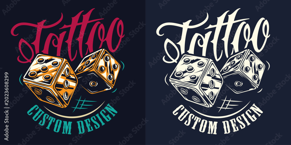 Fototapeta premium Dice tattoo art