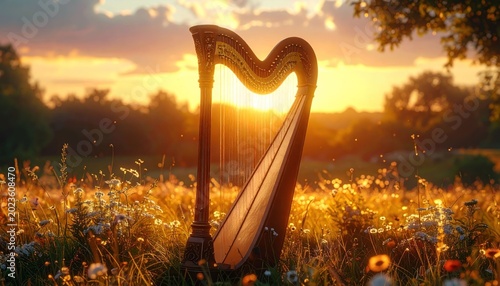 Harp sunset