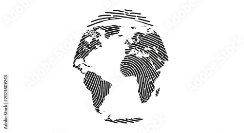 фотографія Fingerprint globe earth illustration symbol.