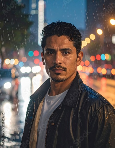 Man in rain