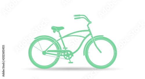 Canvas-taulu Green bicycle with curved handlebars.