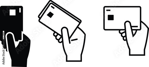 Foto Credit Card and Payment Icon Set: Vector elements showcasing ATM transactions, contactless payments, secure chip cards, POS terminals, and mobile banking graphics