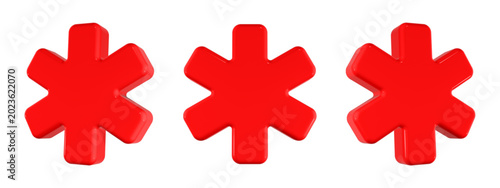 star icon 3d render red color