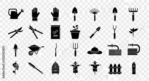 Photos Collection of Garden Tools and Supplies Icons.